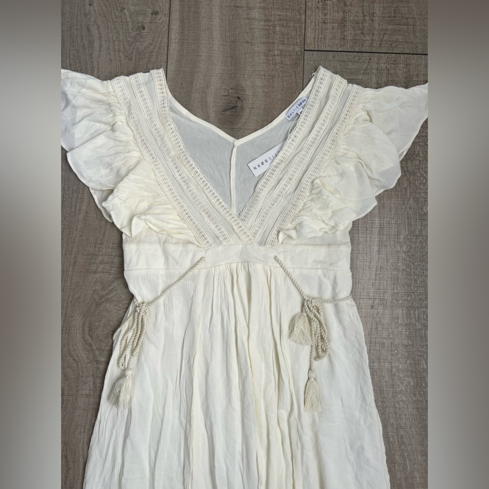 NWT Baltic Born Jennifer Deep V Neck Maxi Dress With Ruffle Sleeves Size Medium - Picture 6 of 14